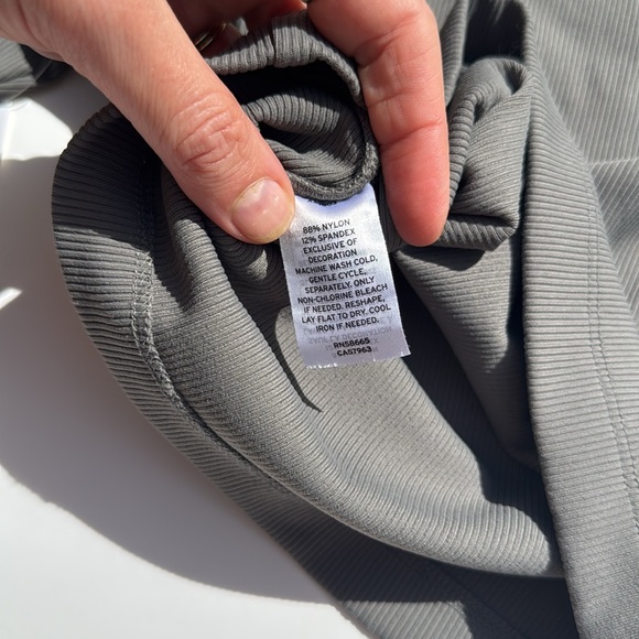 Abound stretchy Ribbed Baby Tee in Pearl Gray - Picture 5 of 5